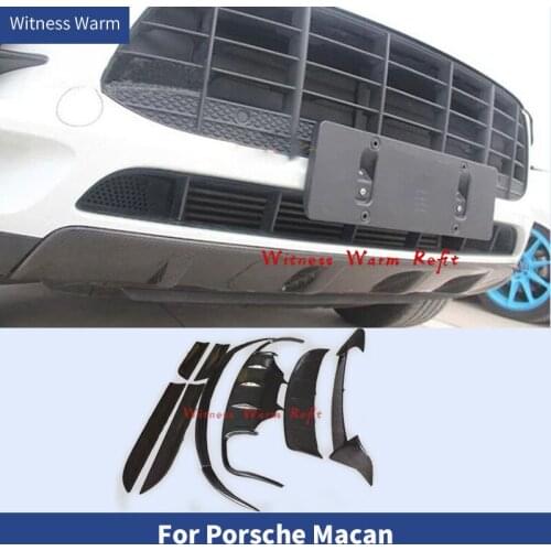 Carbon Fiber Front Rear bumper Diffuser Lip Spoiler Splitter rear wings rearview mirror cover for Porsche Macan car body kit