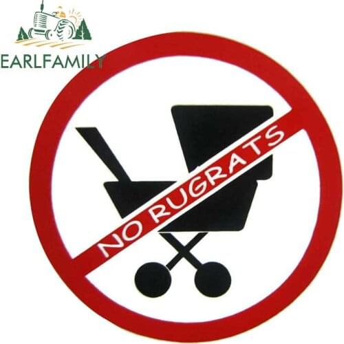 EARLFAMILY 13cm x 12.9cm NO RUGRATS Creative Decal DIY Car Stickers Car Door Protector Waterproof Windshield Vinyl Material