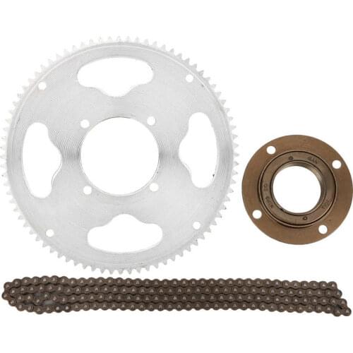 Electric Scooter Bike Four Holes Crankset Chain Wheel Freewheel 146-Link Chain Kit 80T Sprocket 25H Chain No-Tooth Freewheel Set