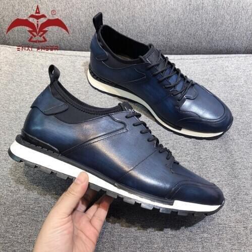 ENXI ANEER Men's Leather Sneakers