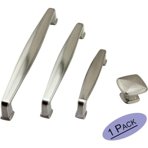 1 Pack Cabinet Pulls Hardware Brushed Nickel Dresser Drawer Handles Solid Cupboard Door Handles Modern