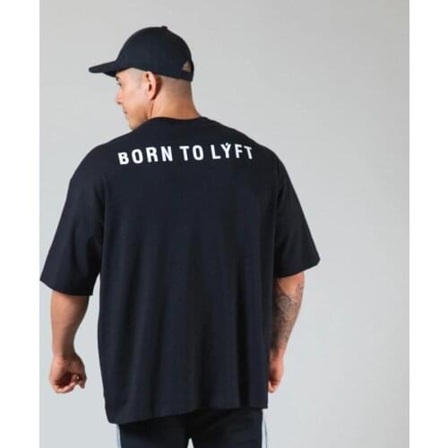 New Summer Fitness Short Sleeve Cotton Loose Round Collar Large Size Solid Color T Shirt Mens Fashion Clothes