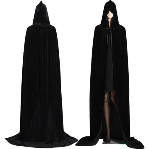 Gothic Hooded Cloak Adult Turtle-Neck Bronzing Cloak Coat Wicca Robe Halloween Cloaks Capes Robe Party Ghost Clothes