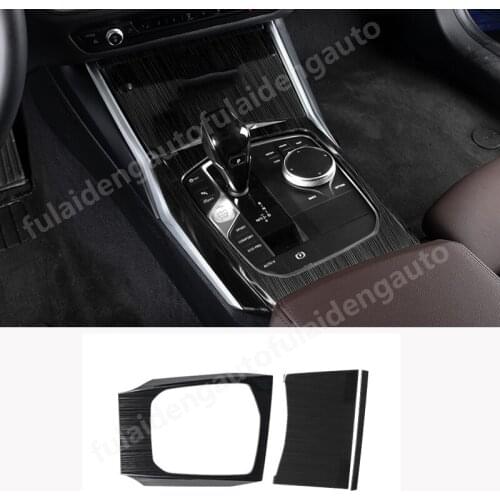 3PCS For BMW 3 Series G20 2019-2020 stainless steel Interior Water Cup Holder Gear Shift Panel Frame Cover Trim Mouldings