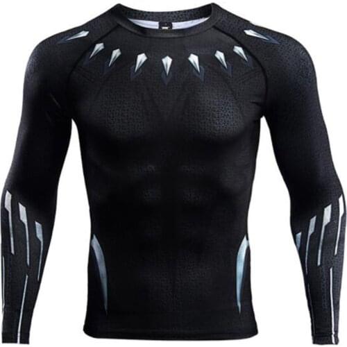 Black Panther Cosplay Compression T Shirt Tee 3D Printed Thanos Cosplay T-shirts Men Fitness Male Gym Tops T-shirts