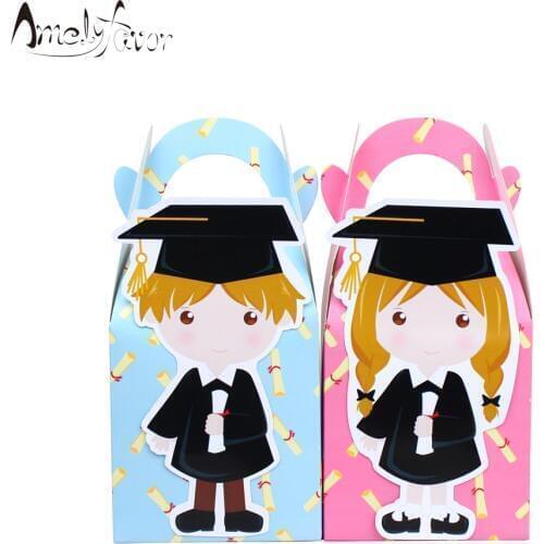New Girls Boys Graduation Favor Box Candy Box Gift Box Cupcake Box Boy Kids Birthday Party Gift