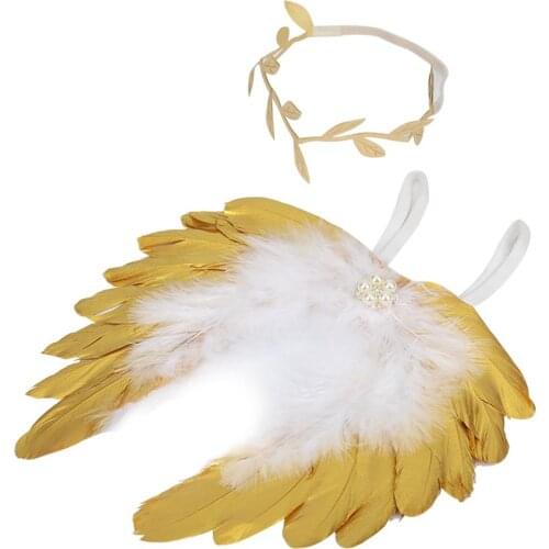 Angel Feather Wings Baby Leaves Headband Hair Head Bands New Gold And Silver Leaf Headband With Angel
