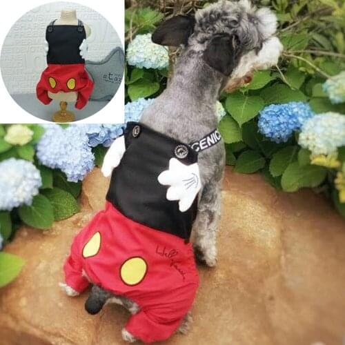 Miflame Summer Overalls For Dog Pants Pomeranian Schnauzer Jumpsuit Cute Pet Pants For Small Dog Cartoon Dog Jumpsuit Patchwork
