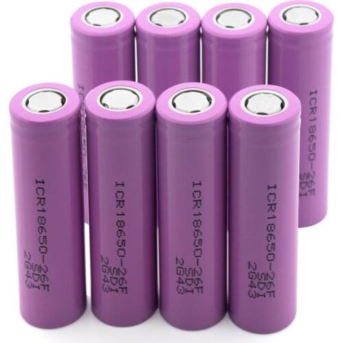 1/2/4/6/8/10 Pcs 3.7V Voltage High Drain 20A 18650 Battery Pink Flat-top Rechargeable 2600mAh ICR 18650 Li-ion Lithium Battery