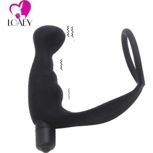 LOAEY Erotic Toys Tail Anal Ring Adult Sex Games For Men,Male Climax Delay Prostate Massager Anal Vibrator Sex Toys For Men