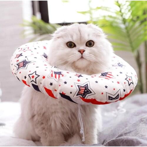 New Cat Hood Cat Soft Anti-bite Soft Cloth Adjustable Circle Dog Collar