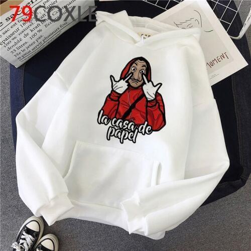 La Casa De Papel Hoodies Men Funny Cartoon Money Heist Hooded House of Paper Kawaii Bella Ciao Unisex Top Sweatshirt Male