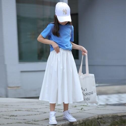 New Arrival Fashion Teen Girls Summer Skirt Cotton Elegant Skirt Korean Style Kids Girls A-line Skirt Casual Brief, #8821