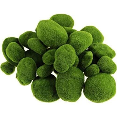 New 40 Pieces Artificial Moss Rocks Decorative Faux Green Moss Covered Stones (3 Size)