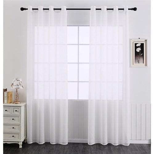 Solid White Sheer Curtains for Living Room Elegant Dot Decor Bedroom Tulle Custom Made Kitchen Window Screens 1 Piece Breathable