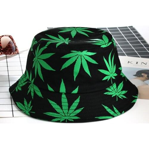 New Cotton Fishing Hat Women Men Hip Hop Cap Couple Maple Leaf Panama Bucket Hat Sun Flat Top Fisherman Hats Caps Boonie Gift