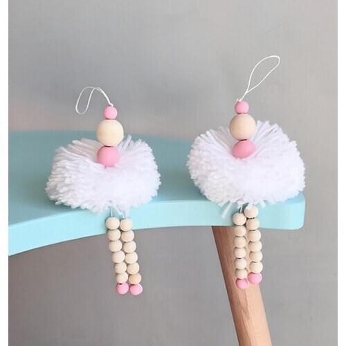 Nordic Style Fur Ball Pendant Wall Ornaments Childrens Room Play Tent Decoration Fur Ball Pendant Home Decoration