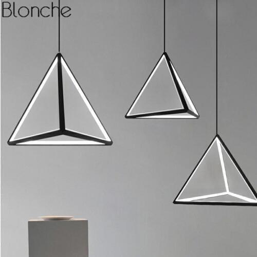 Nordic Pendant Lights Modern LED Art Hanging Lamp for Living Room Home Decor Kitchen Loft Luminaire Industrial Triangle Fixtures