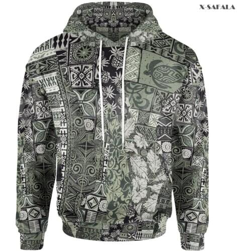 Polynesia Vintage Pattern Tattoo 3D Over Printed Hoodie Man Women Unisex Harajuku A55 Outwear Zipper Pullover Sweatshirt Casual