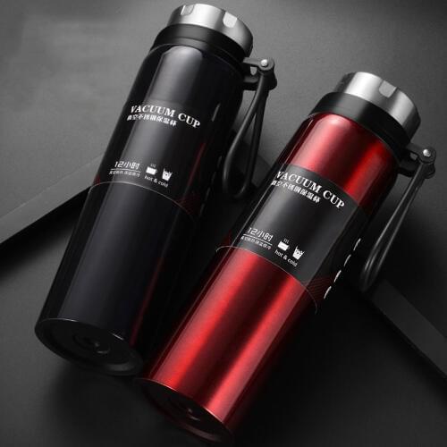 800/1000ML Portable Thermos Bottle Double wall Stainless Steel 304 Insulated Water Bottle Vacuum Flask for Coffee Mug Travel Cup