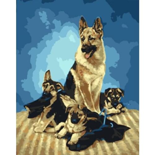 Paint By Number Dog Draw By Number On Canvas Animal Handpaint Kit Camvas Acrylic Oil Painting Home Decor Gift Wall Art