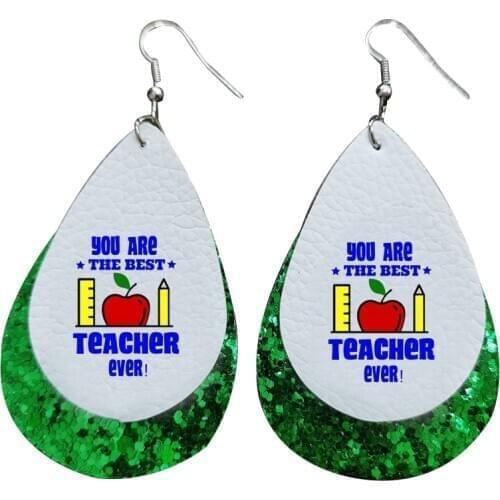 The Best Teacher Ever Faux Leather Earrings Would Be Perfect As An Appreciation Gift For Back To School Craft