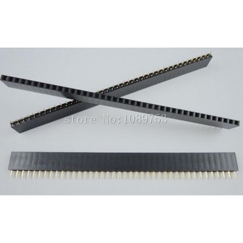 50PCS 40Pin 2.54mm Single Row Straight Female Pin Header Strip PBC