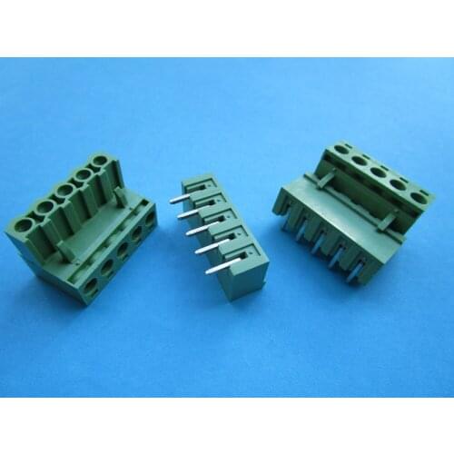 100 Pcs Close Angle 5 pin 5.08mm Screw Terminal Block Connector Pluggbale Type