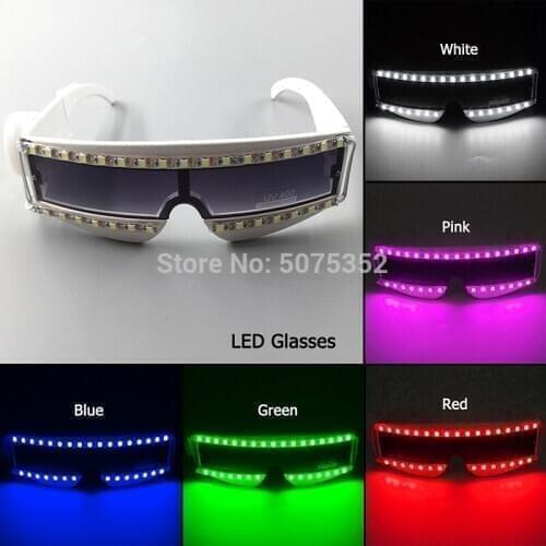 New Style Black Lens Sunglasses Glow Party LED Glasses Multi function Glasses Novelty Gift for Men Dance DJ Bar Props