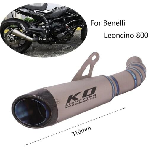 Titanium Alloy for Benelli Leoncino 800 Exhaust Pipe Motorcycle Rear Escape No DB Killer Slip On Original Catalyst 310mm