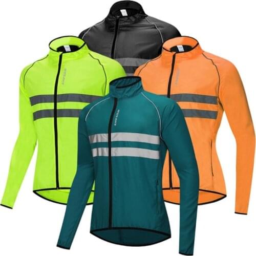 Windproof Cycling Jackets Sunscreen Road Bike Clothing Windproof Anti Sun Bike Long Sleeve Jerseys Reflective Vest Wind Coat