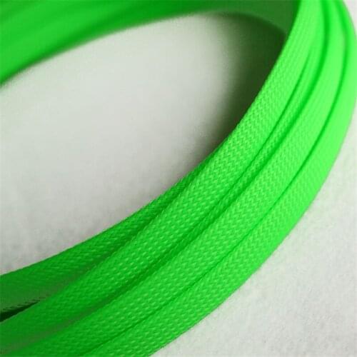 Green - High quality 12mm Braided PET Expandable Sleeving High Density Sheathing Plaited Cable Sleeves 1M