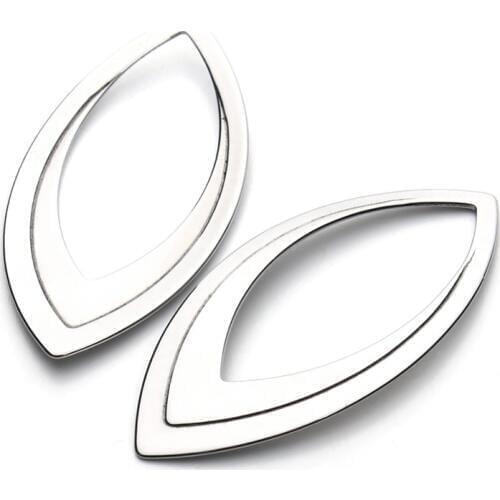 10pcs/lot 23.5x47mm Silver Stainless Steel Metal Stamping Blanks Charms Pendentif for Long Leaf Earrings Jewelry Making F3432