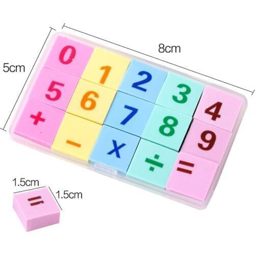 15 PCS Creative Number Modeling Pencil Rubber Erasers Gift Erasers for Office&School Stationery Supplies Papelaria