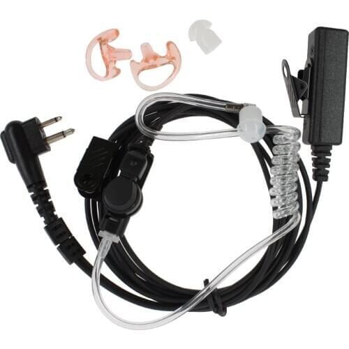 2-Wire Coil Earbud Audio Mic Surveillance Kit for Motorola Two-Way Radio 2-pin CP200+ Replacement Medium Earmold Earbud One Pair