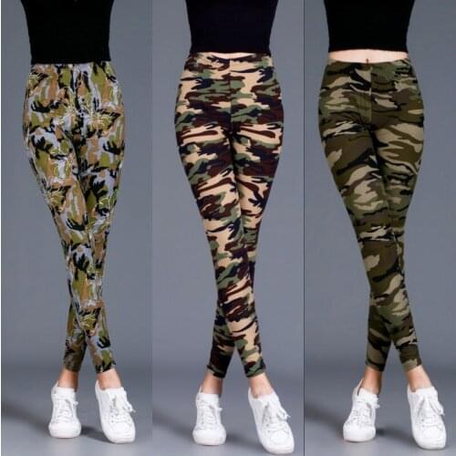 2021 camouflage womens leggings graffiti style slim plus size stretch pants army green leggings