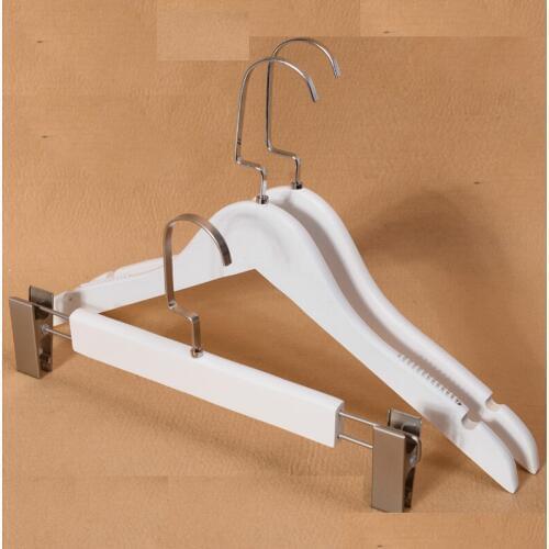 5pcs/lot Adult solid wood hangers anti-slip clothes hanger wooden trousers clip