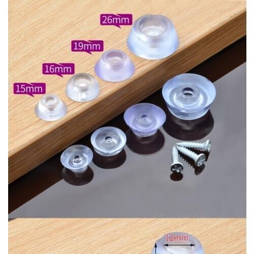 50pcs Rubber Transparent Non-slip Chair Leg Caps Feet Pads Sofa Foot Covers Floor Furniture Legs Protector Pad with Screws