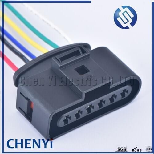 6 pin 3.5mm female waterproof cable electrical pump connector ignition coil wire harness plug 1J0973726 for VW Audi With wires