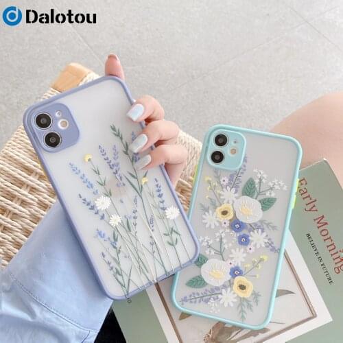 Luxury 3D Relief Flower Phone Case For iPhone 12 Mini 11 Pro Max X XR XS 6 6S 7 8 Plus SE 2020 Soft Protection Matte Back Cover