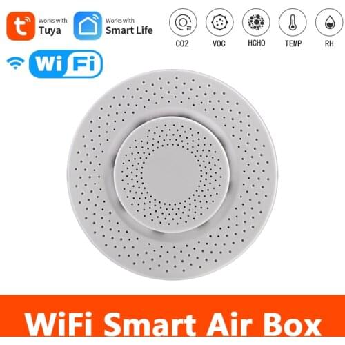 Tuya WiFi Carbon Dioxide CO2 Detector Air Quality Monitor Formaldehyde TVOC Detector Poisoning Power Via Tuya Smart Life App New