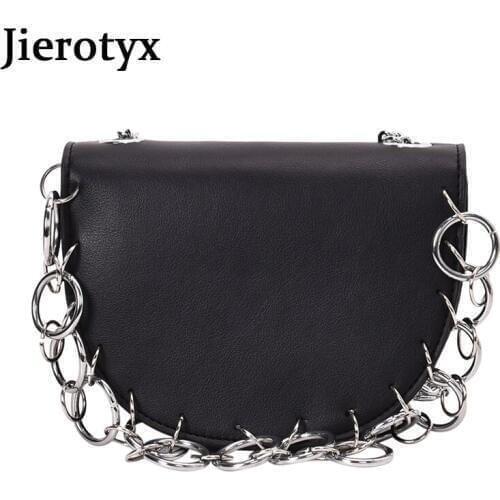 JIEROTYX Designer PU Leather Crossbody Bags For Women 2020 Solid Color Shoulder Messenger Bag Female Handbags Small Saddle Bag