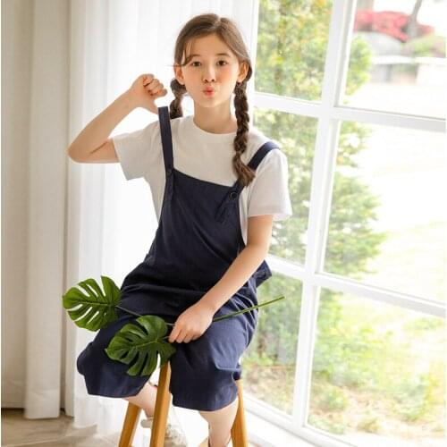 Cotton Casual Girls Set Teen Kids Tops and Suspender Pants 2021 New Summer Children Clothing Soft Baby Suit,#6305