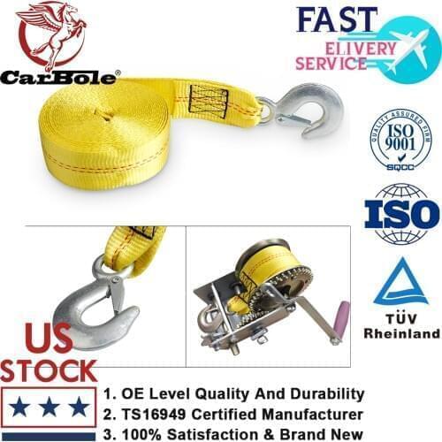 Carbole Brand new and High quality Heavy Duty Tow Winch Boat Trailer Replacement Strap W/ Hook 10000 lb 2" x20