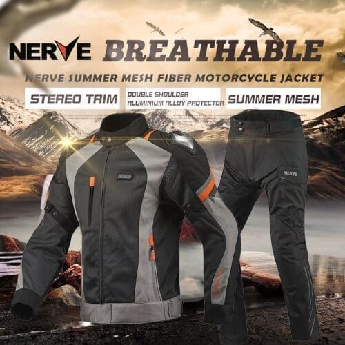 NERVE Mens Motocross combinations Off-Road Jaqueta Oxford Cloth Waterproof Motorcycle Riding Racing Moto protector Jacket PANTS