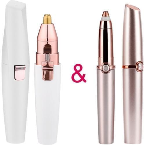 Electric Eyebrow Trimmer Mini Shaver LED Facial Depilador Lipstick Shape Lady Epilator Body Hair Remover Painless Makeup Tool