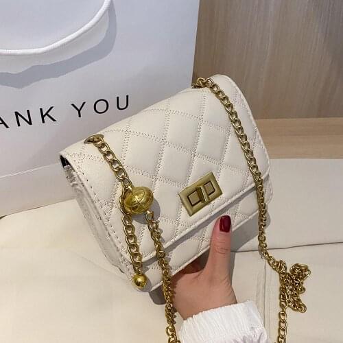 Retro Lattice Pattern Hasp MINI PU Leather Shoulder Bags For Women 2020 Gold Chain Crossbody Small Square Bag Flap Hand Bag