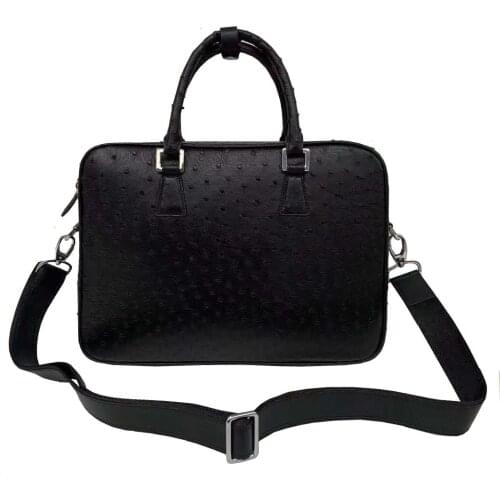 Fanzunxing men briefcase men handbag ostrich leather bag ostrich skin bag import skin men laptop bag