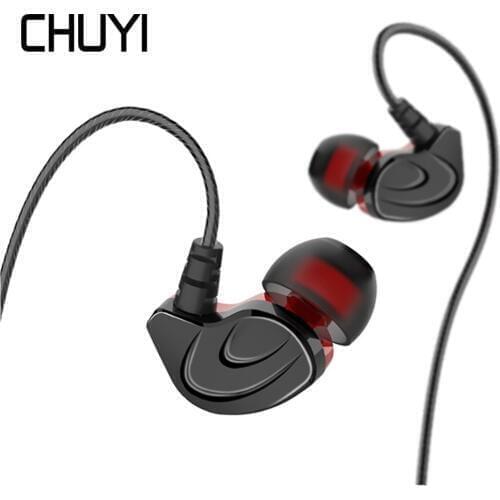 CHUYI Professional earbuds In Ear Wired Earphone 3.5mm Bass Sound Quality Music Sport Headset With Mic For IPhone Xiaomi