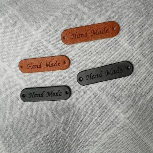 New 100 Pcs/Set Handmade Patchwork Labels PU Tags DIY Sewing label cloth Garment Labels For Sewing Accessories